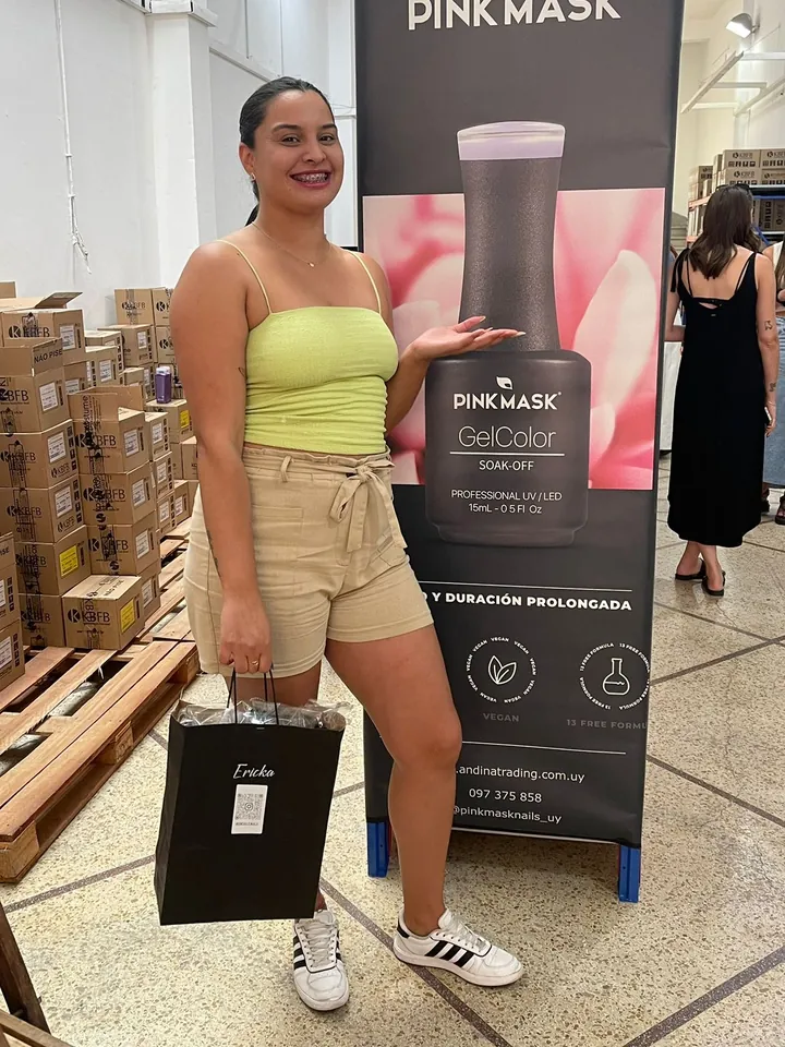 Ericka en un evento de la marca Pinkmask